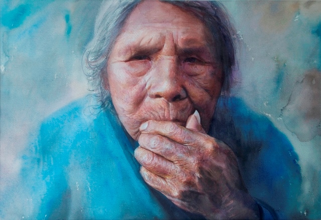Retrato de mi abuela, obra de Rosmery Mamani.
