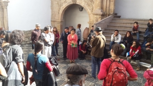 Los activistas compartieron sus conclusiones sobre Cultura Viva Comunitaria en el Museo de Etnografía y Folklore, donde los recibió la directora Elvira Espejo.