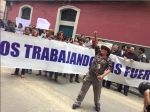 Periodistas movilizados piden libertad para su colega Carlos Quisbert FOTO: Carla Hannover